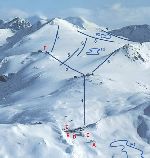 Skigebietskarte der Region Bormio Passo Stelvio Stilfserjoch